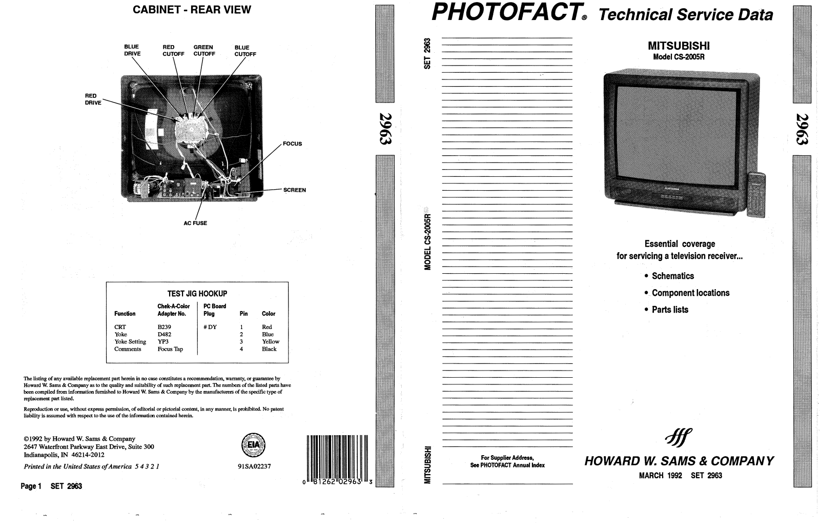 MITSUBISHI CS-2005R Service manual