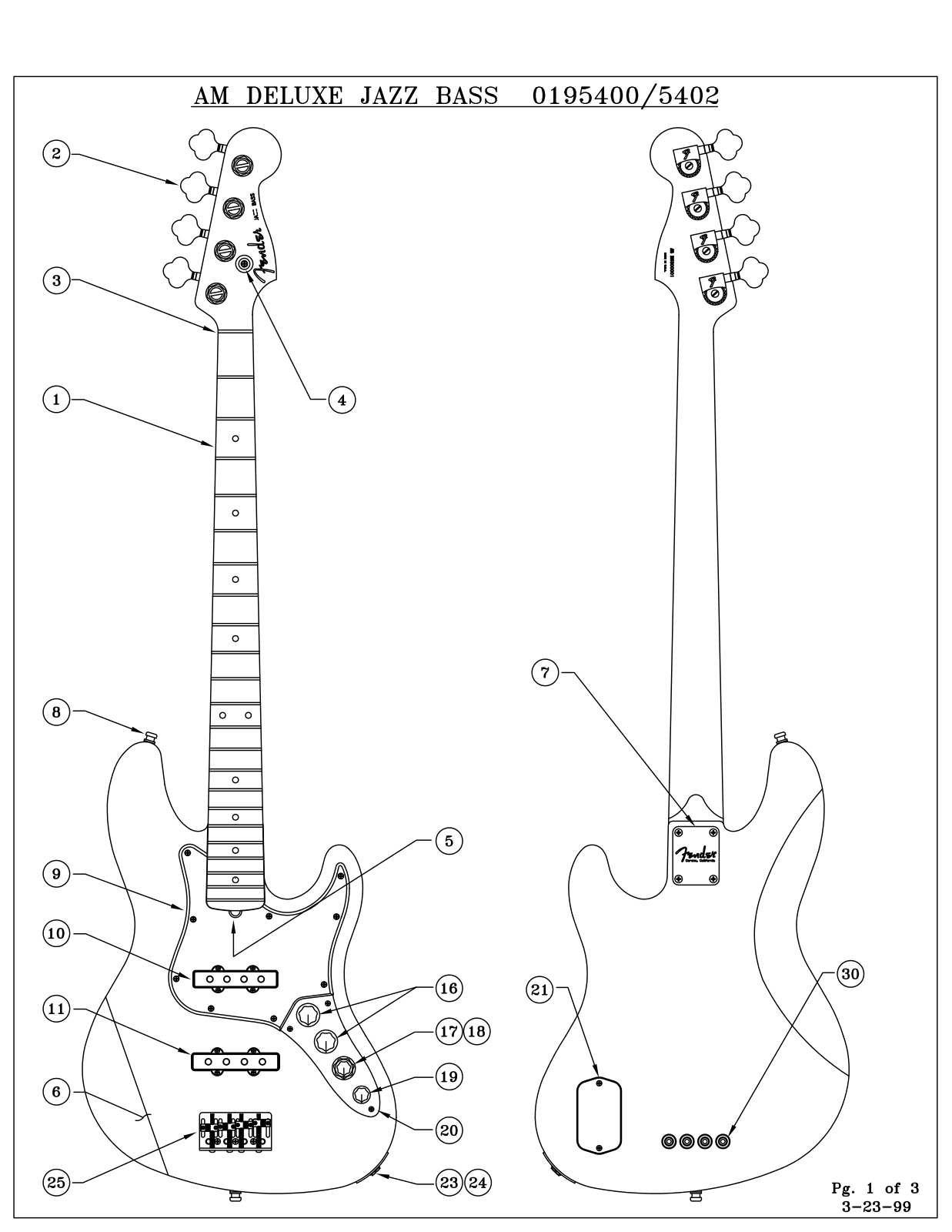 Fender AM DLX JAZZ BASS Service Manual