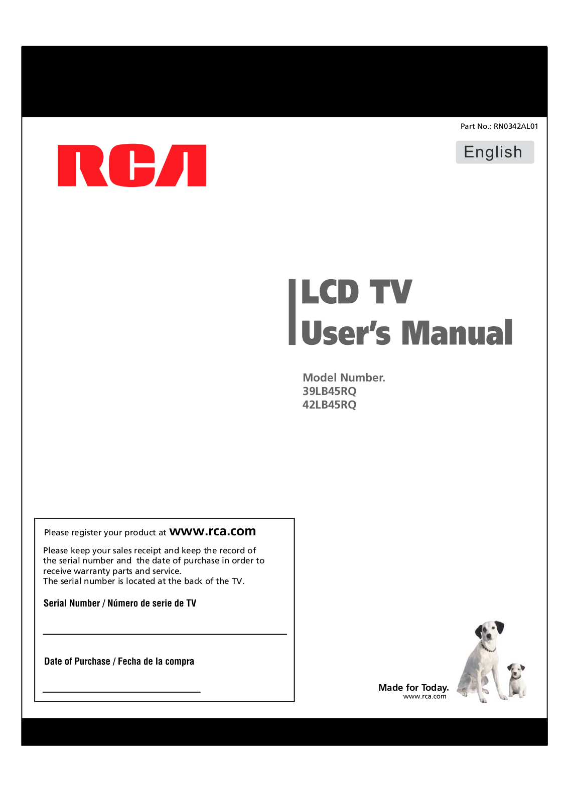 RCA 39LB45RQ Owner's Manual