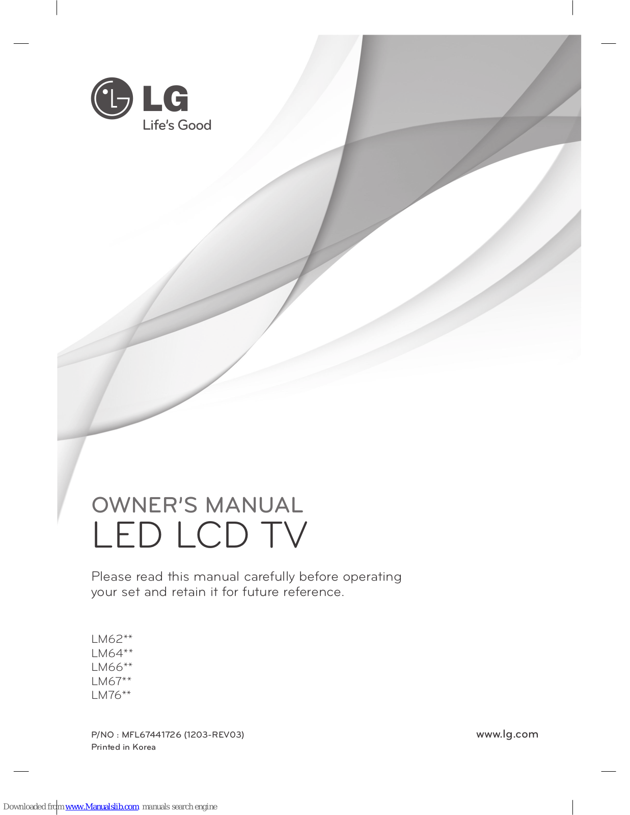 LG 42LM661, 42LM669, 47LM660, 47LM64, 55LM64 Owner's Manual