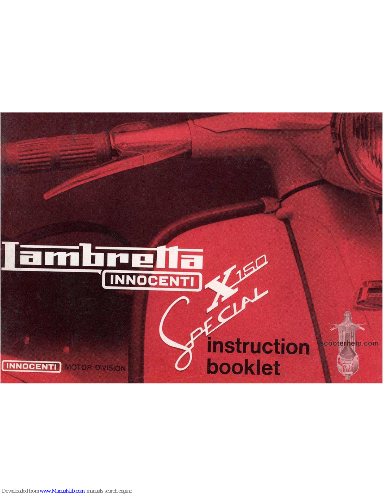 Lambretta X150 Special, SX 150 Instruction Booklet