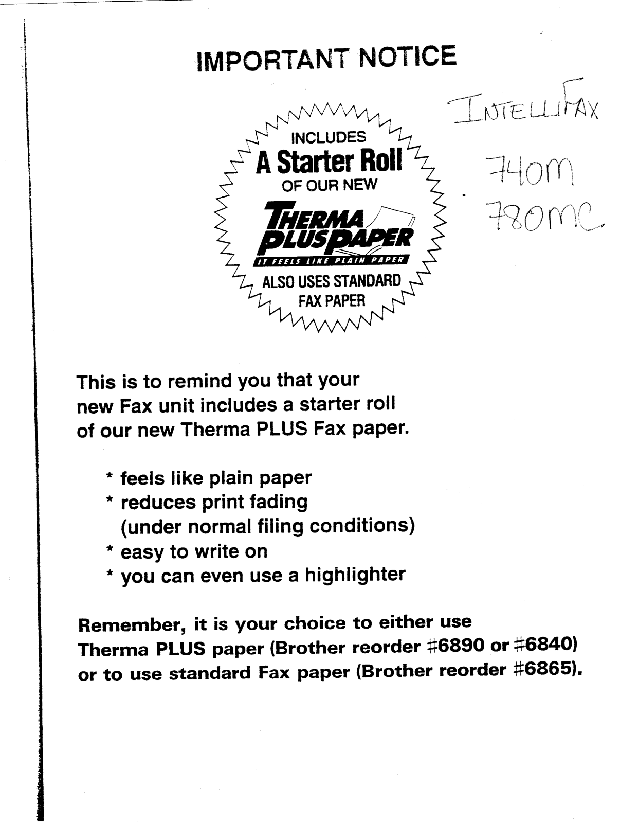 Brother FAX-780MC User Manual