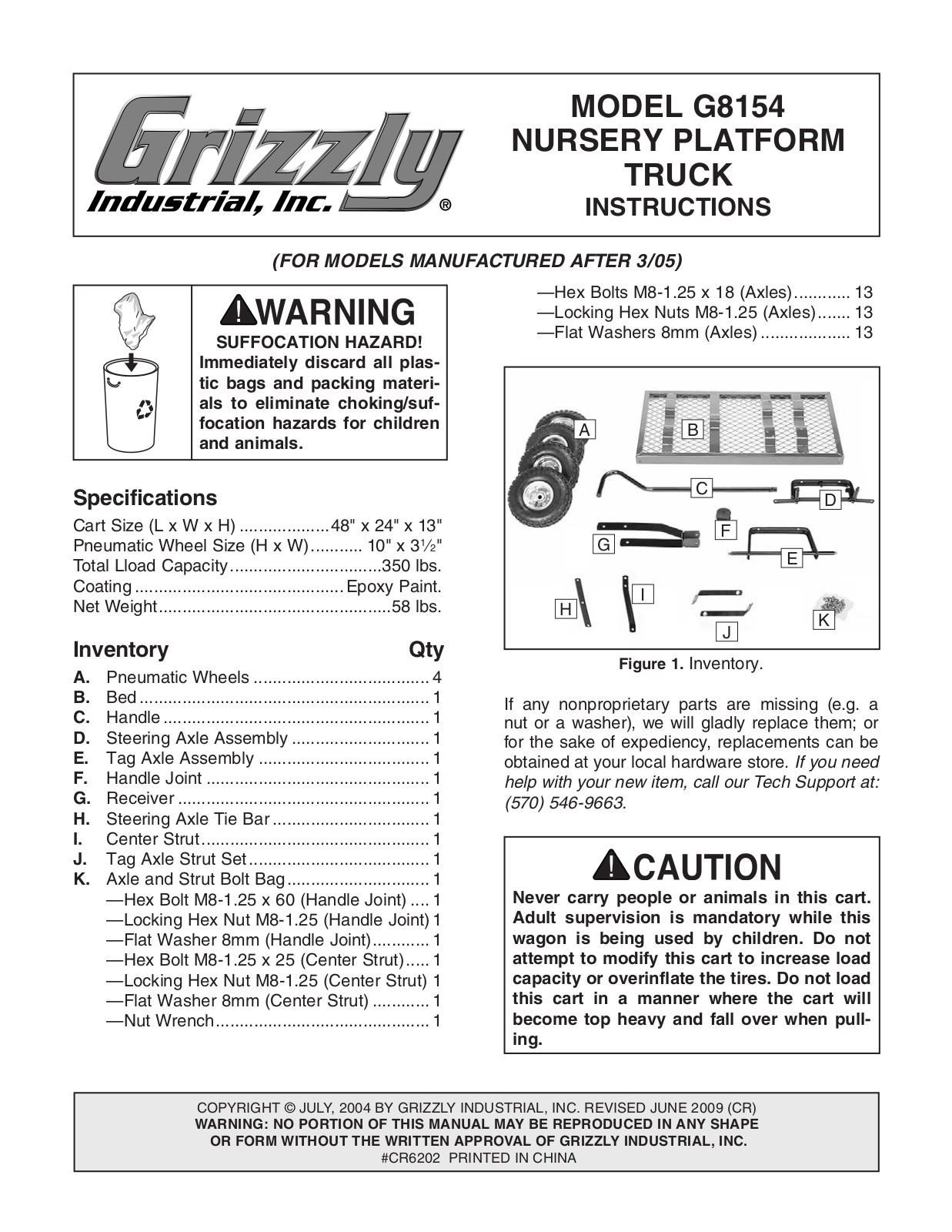 Grizzly G8154 User Manual