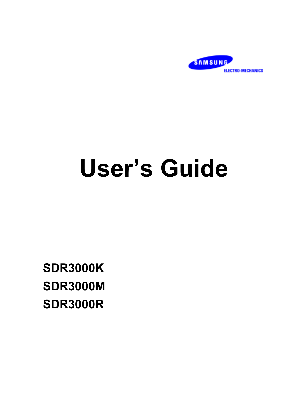 Samsung SDR3000K, SDR3000M Users manual