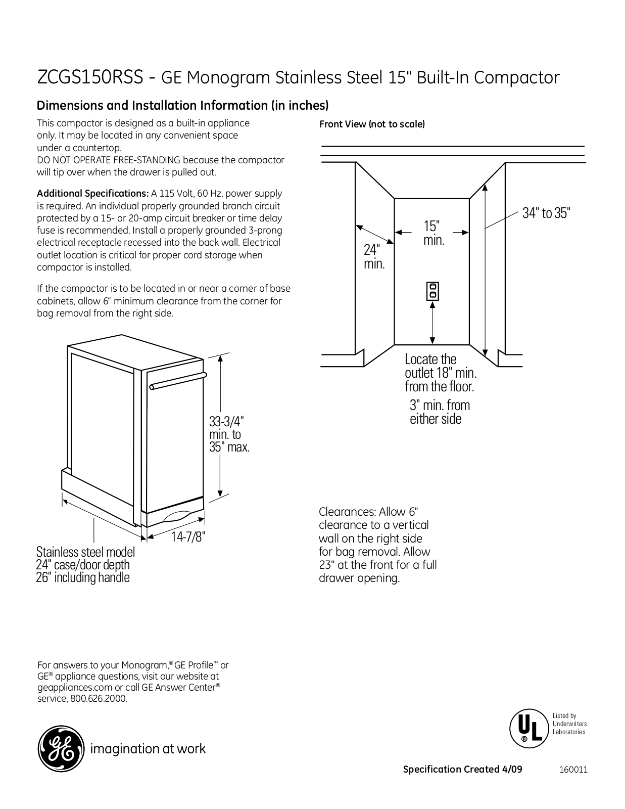 GE ZCGS150RSS, ZCGS150LSS User Manual 2