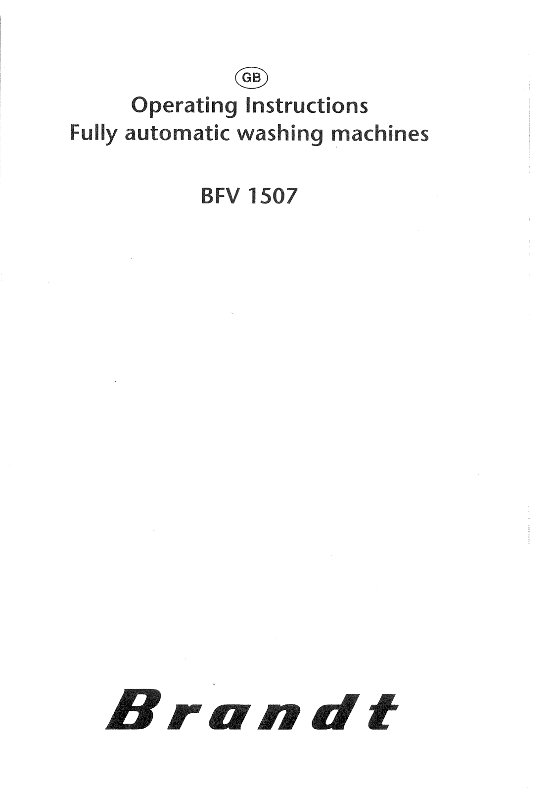 Brandt BFV1507 User Manual