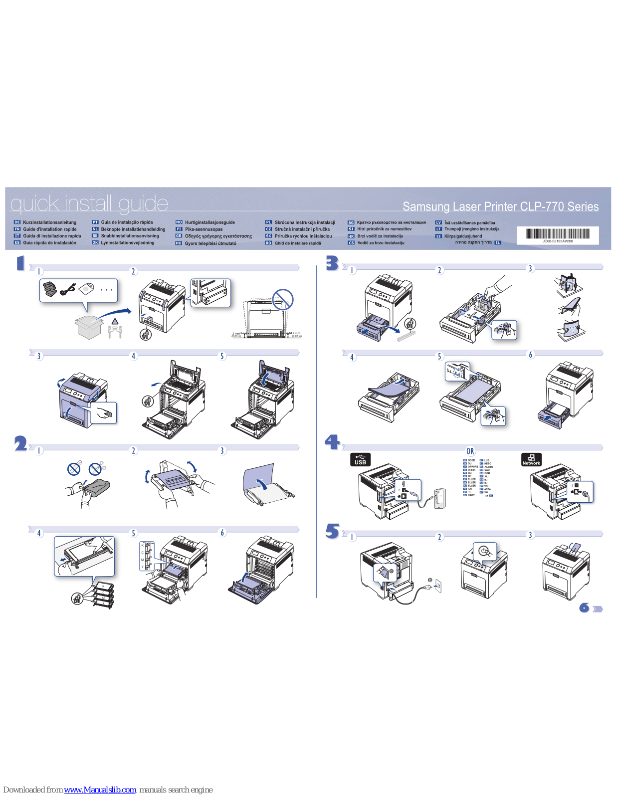 Samsung CLP-770ND, CLP-770 Series Quick Install Manual