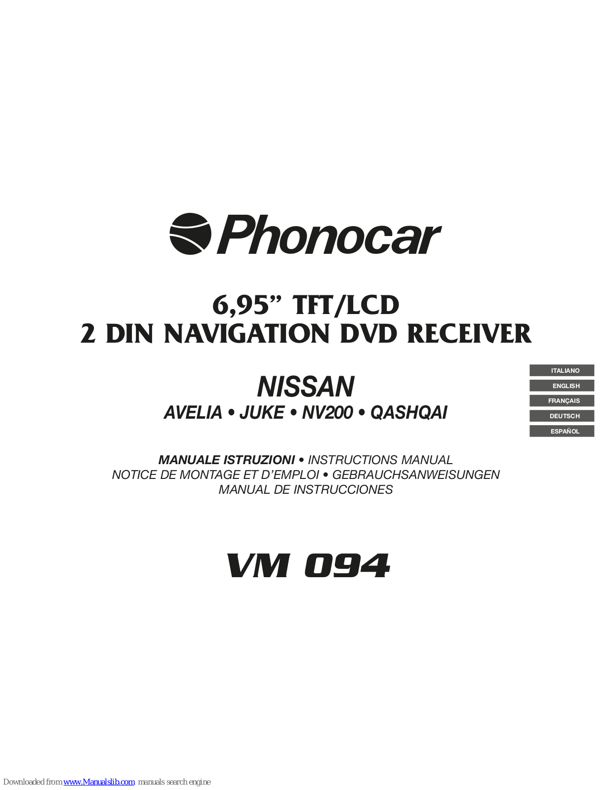 Phonocar VM 094, VM 033 Instruction Manual - ManualMachine.com