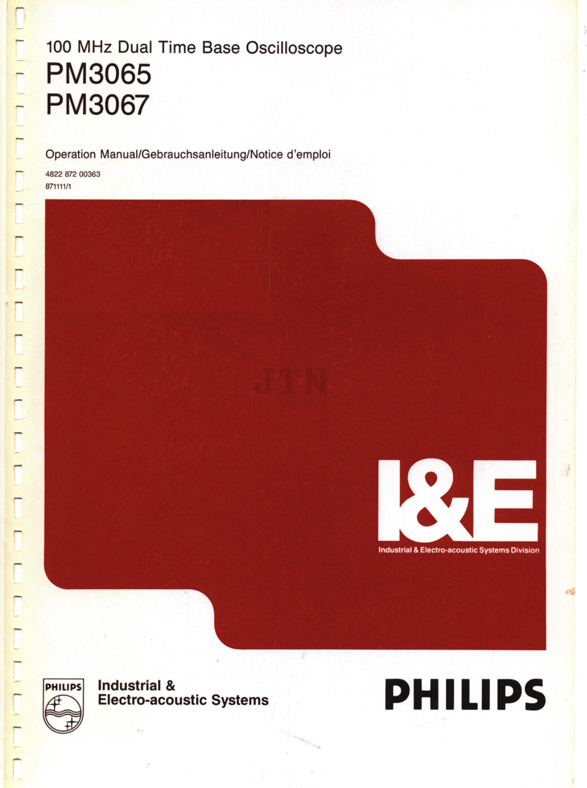 Philips PM3067, PM3065 User Manual