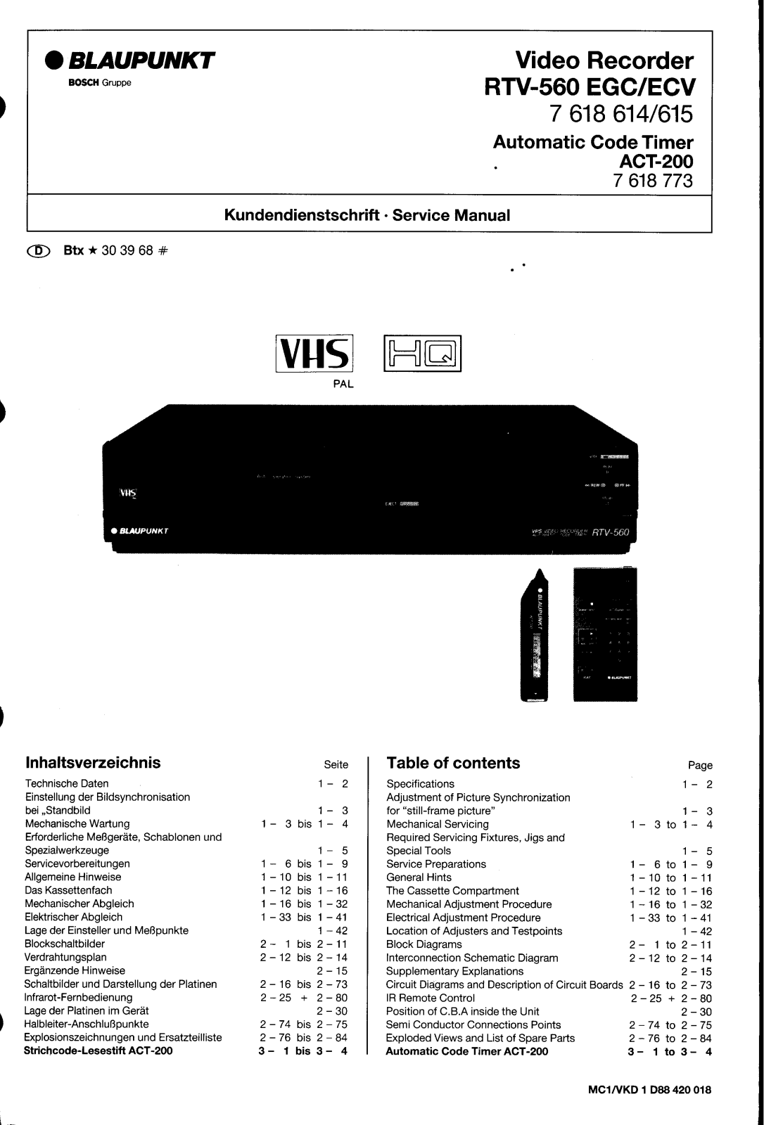 Blaupunkt RTV-560-EGC-ECV-SM Schematic