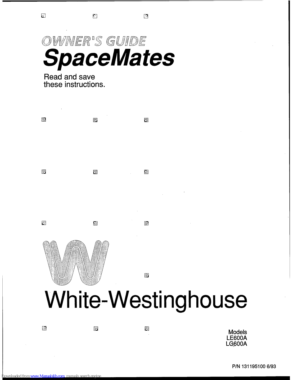 White-Westinghouse LE600A, LG600A Owner's Manual