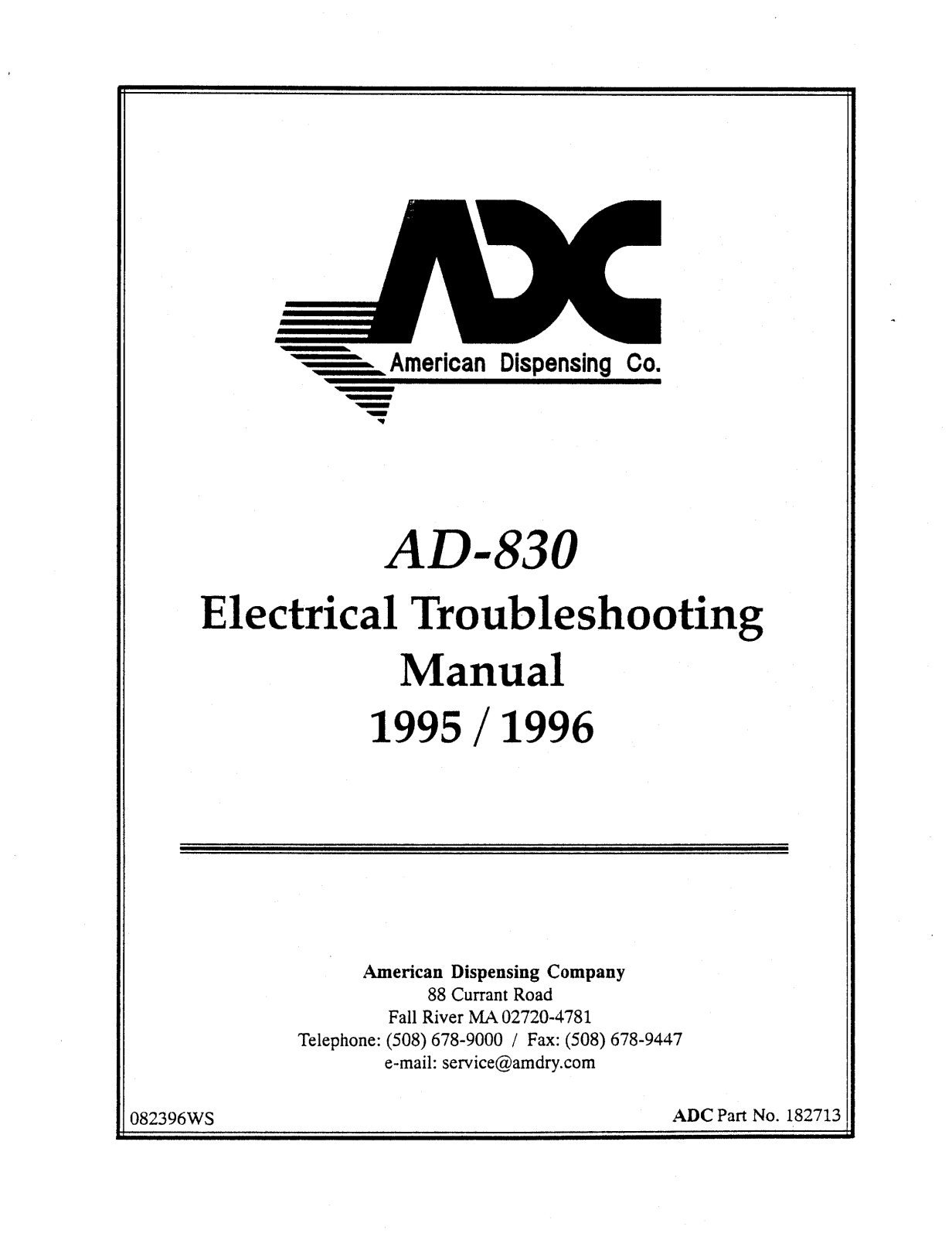 American Dryer Corp AD-830 User Manual