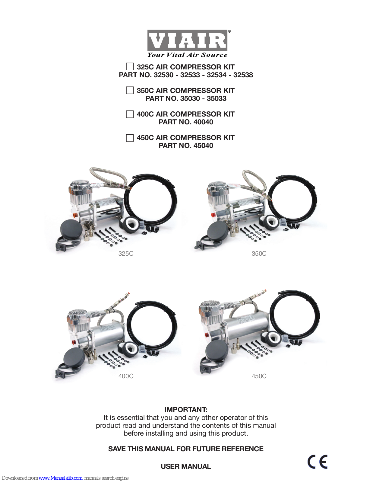 VIAIR 325C, 350C, 400C, 450C, 32530 User Manual