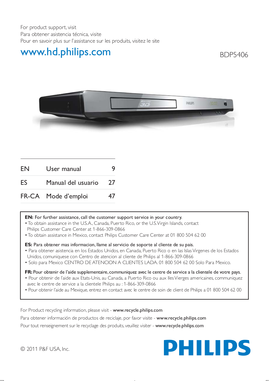 Philips BDP5406 User Manual