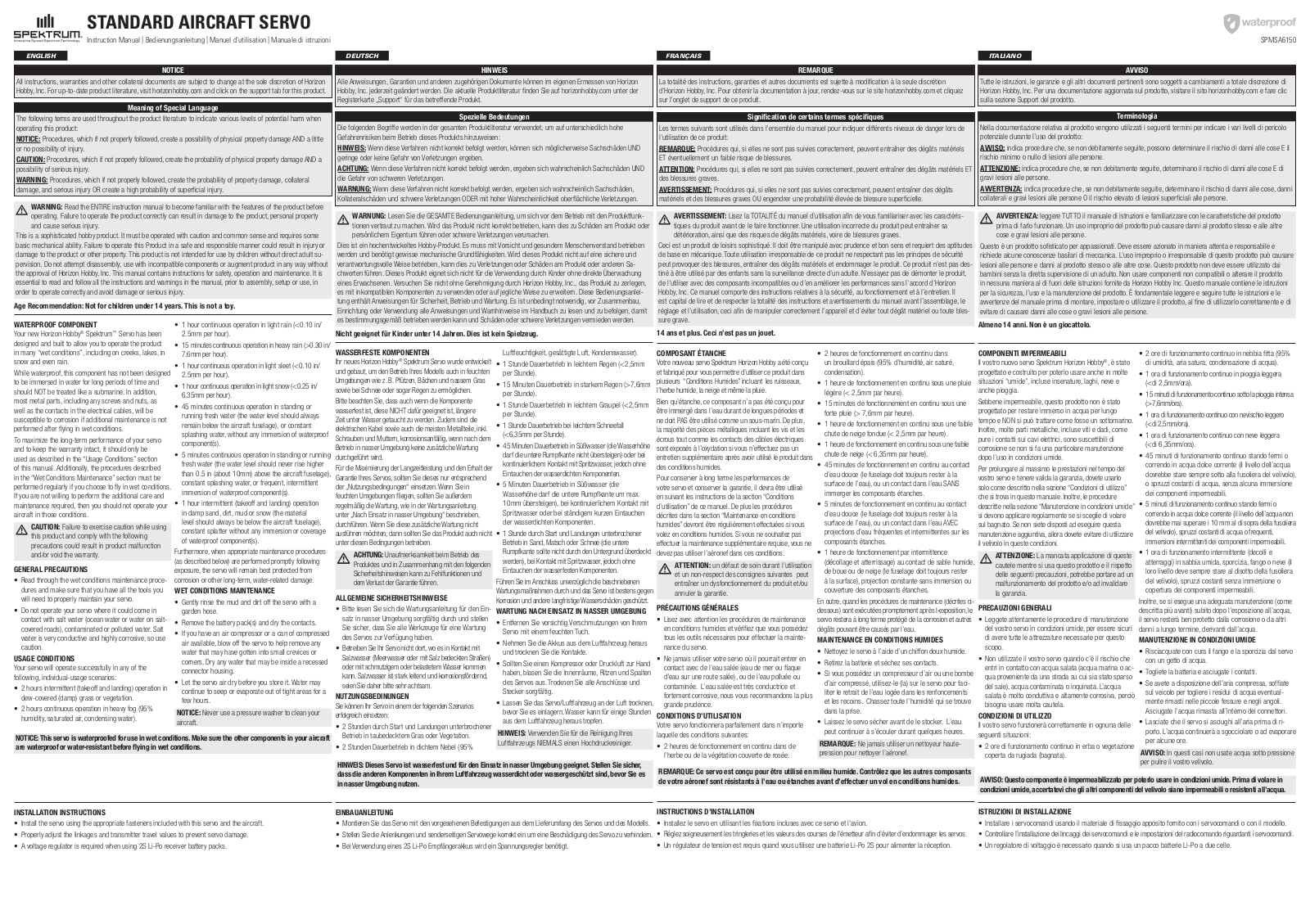 Spektrum SPMSA6150 User Manual