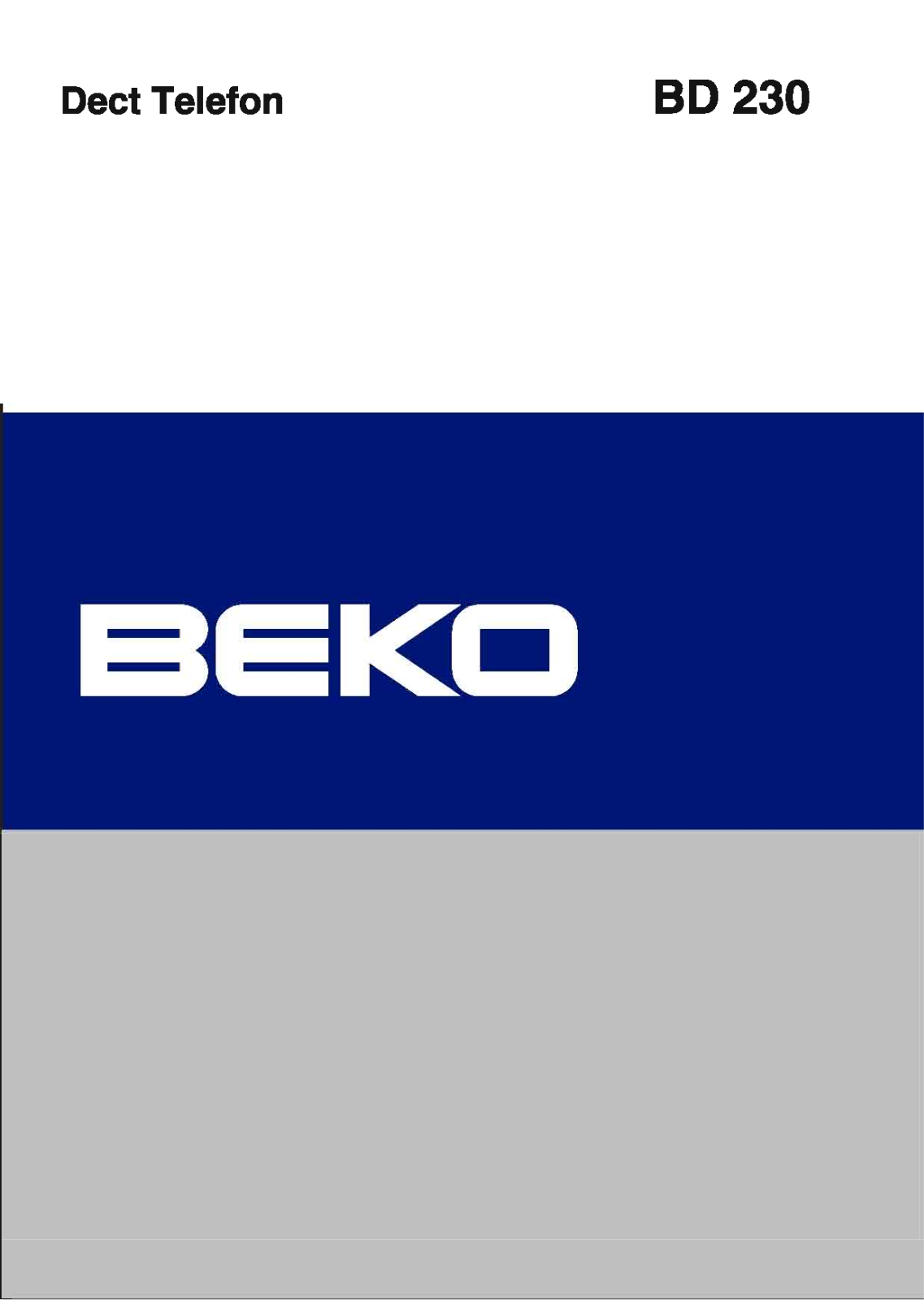 Beko BD 230 User Manual