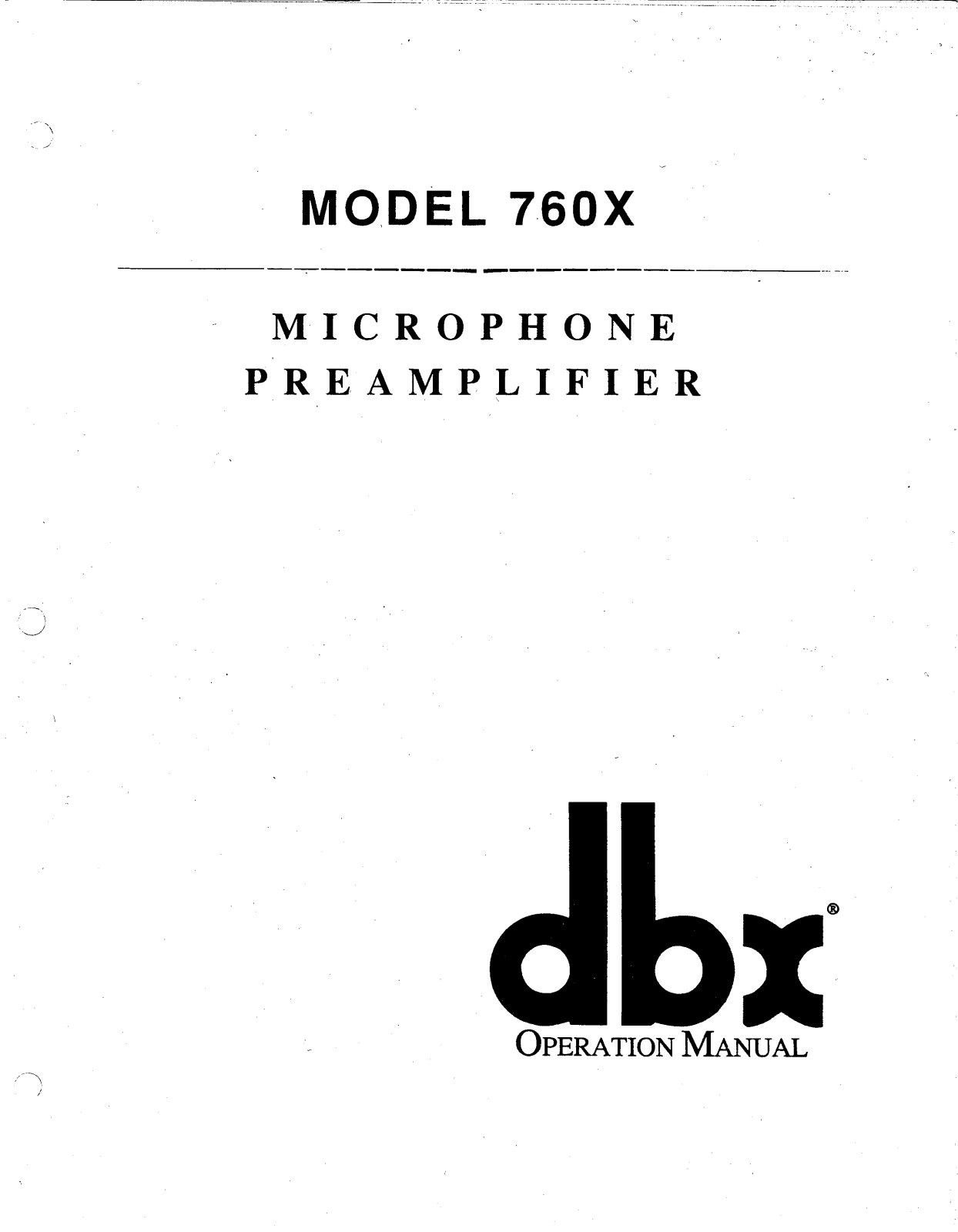 dbx 960X User Manual