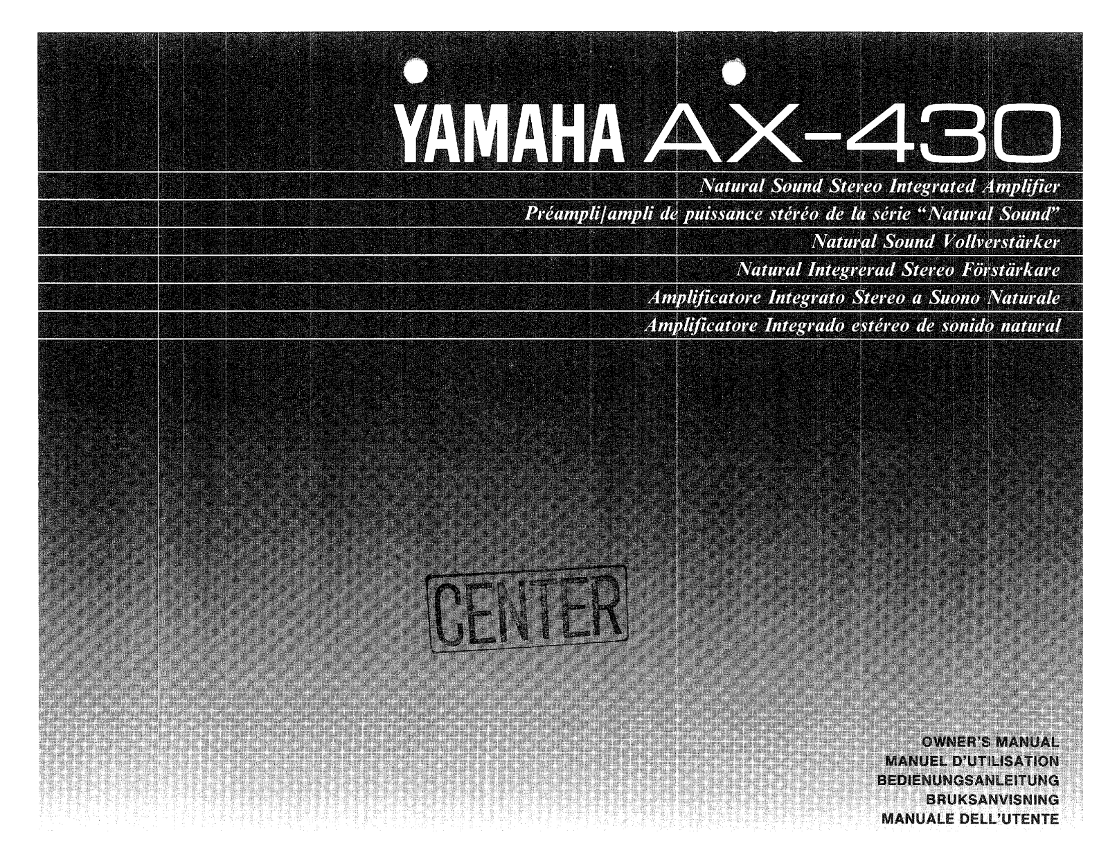 Yamaha AX-430 Owner Manual