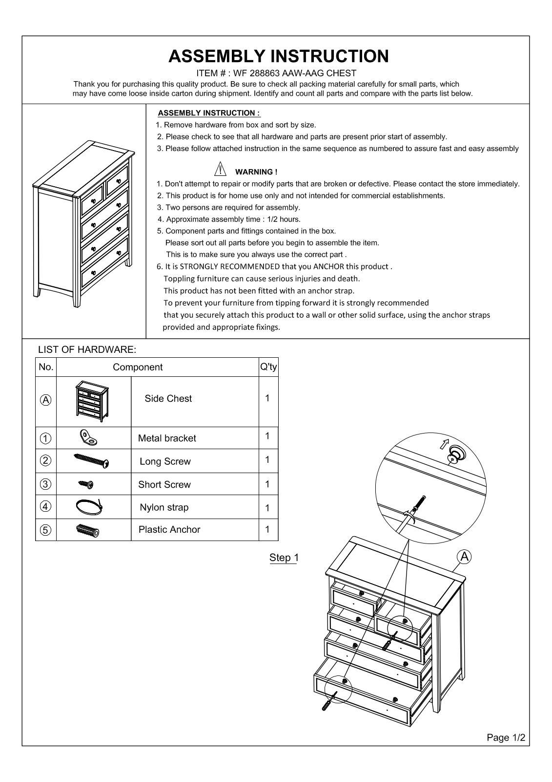 Home Adores BMEA2931 Assembly - ManualMachine.com