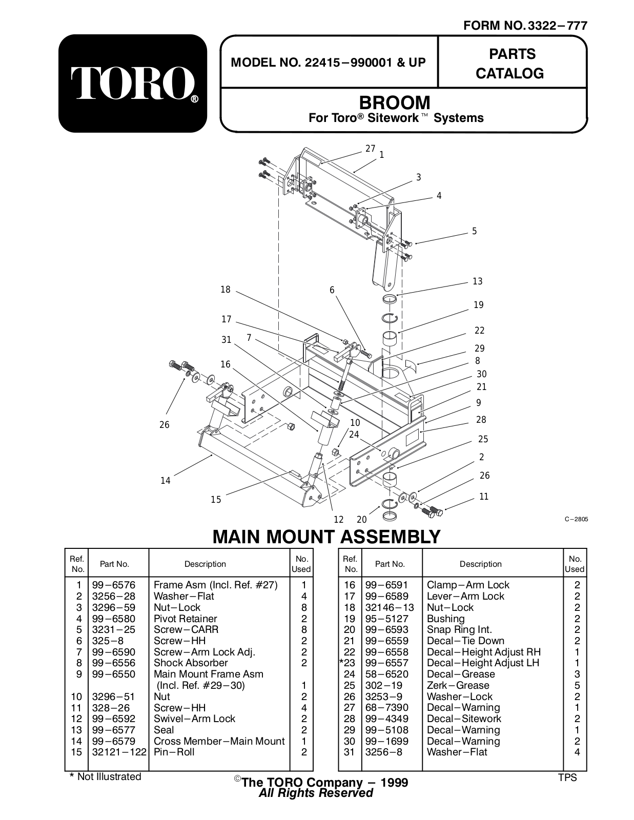 Toro 22415 Parts Catalogue