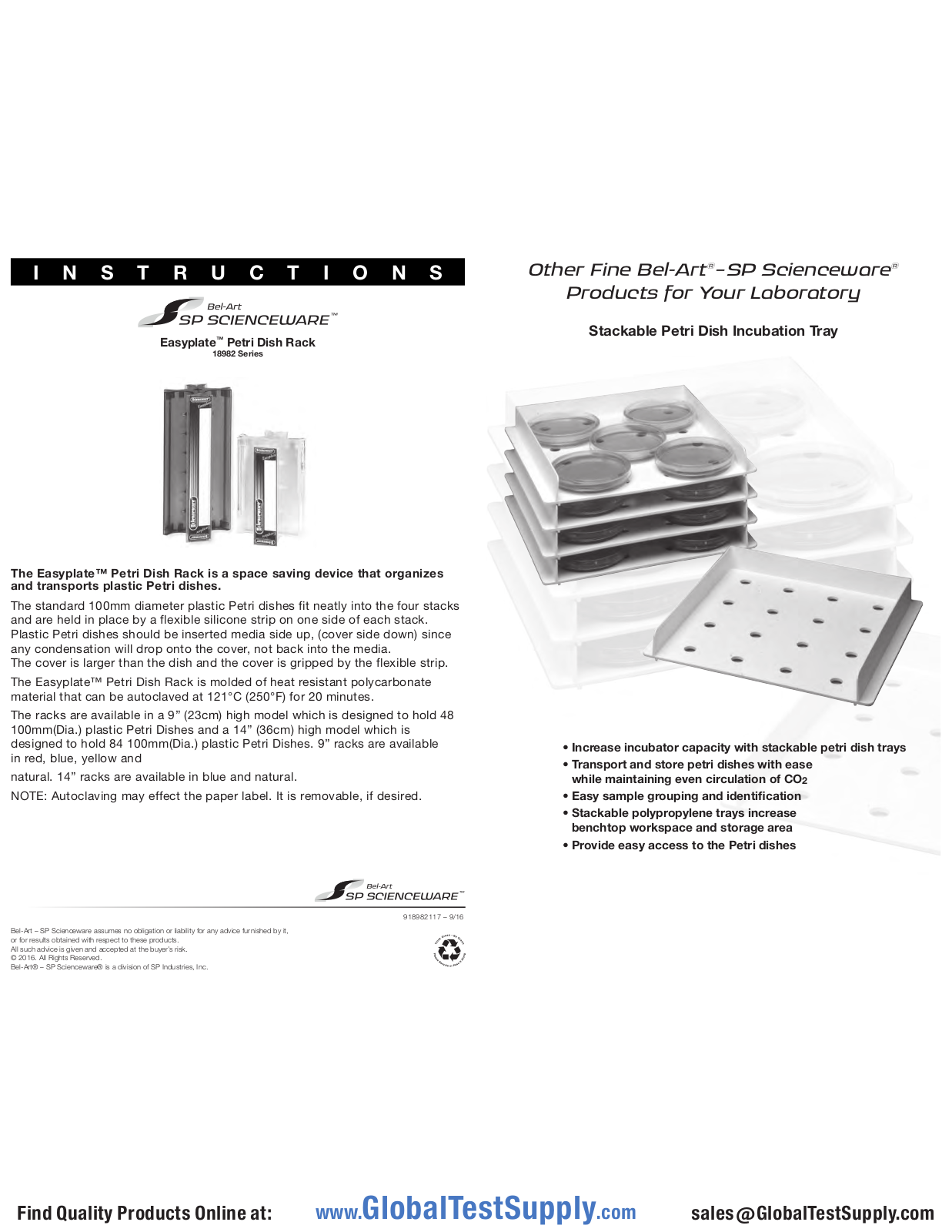 Bel-Art Scienceware 18982-0209, 18982-0014, 18982-0309, 18982-0109, 18982-0314 User manual - ManualMachine.com
