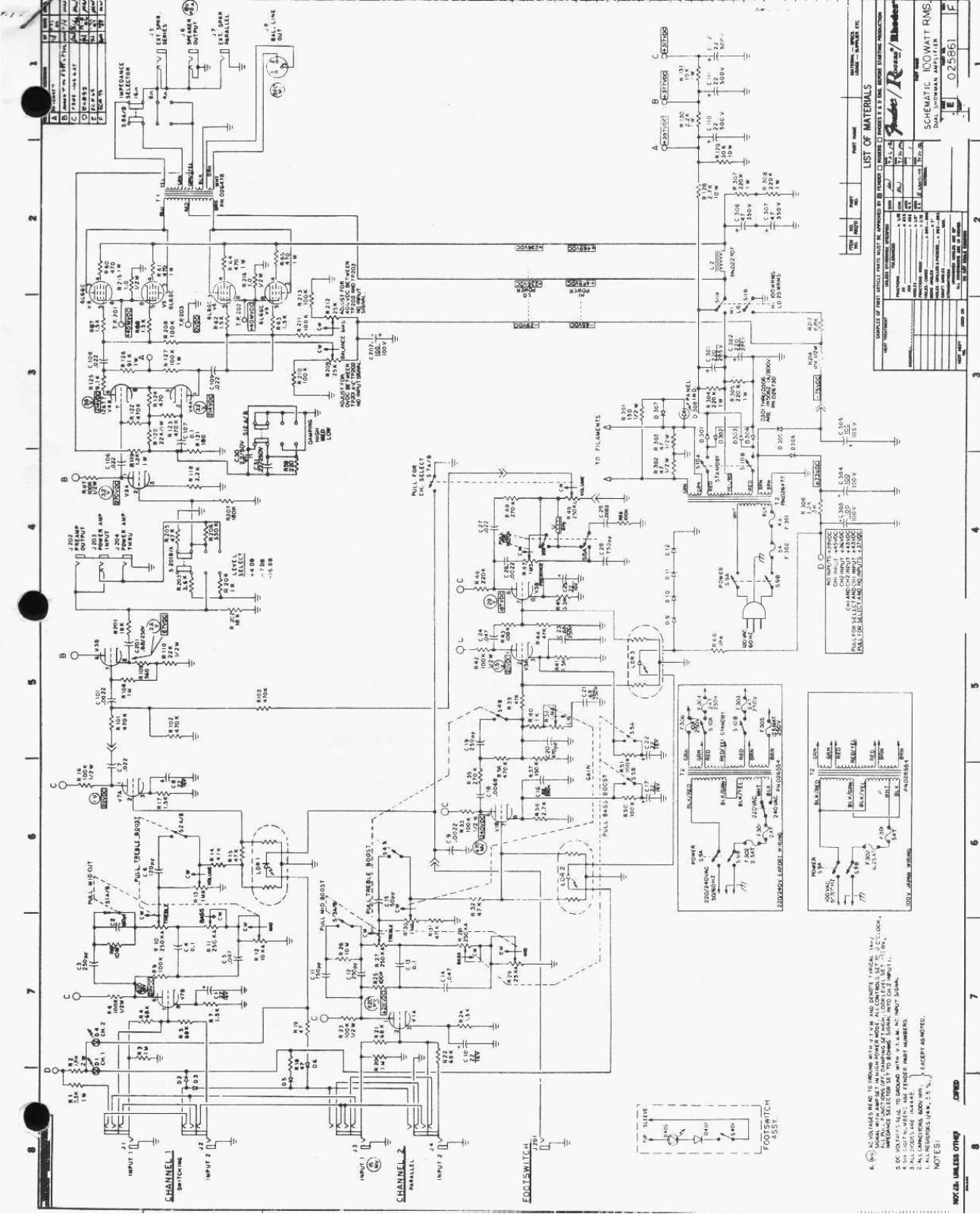 Fender 86-Redknob-Showman Schematic