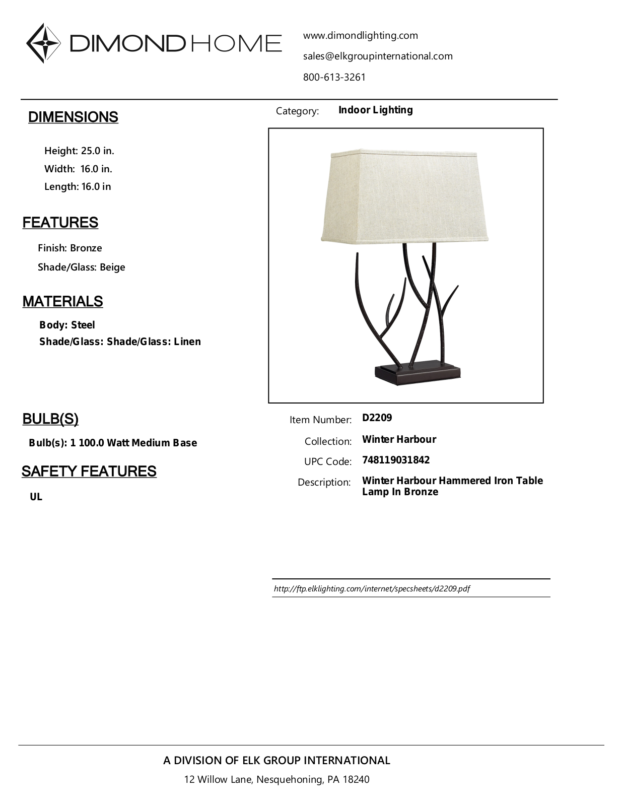 ELK Home D2209 User Manual