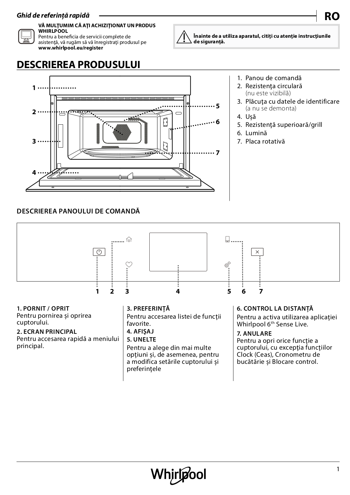 WHIRLPOOL W9 MD260 IXL Daily Reference Guide