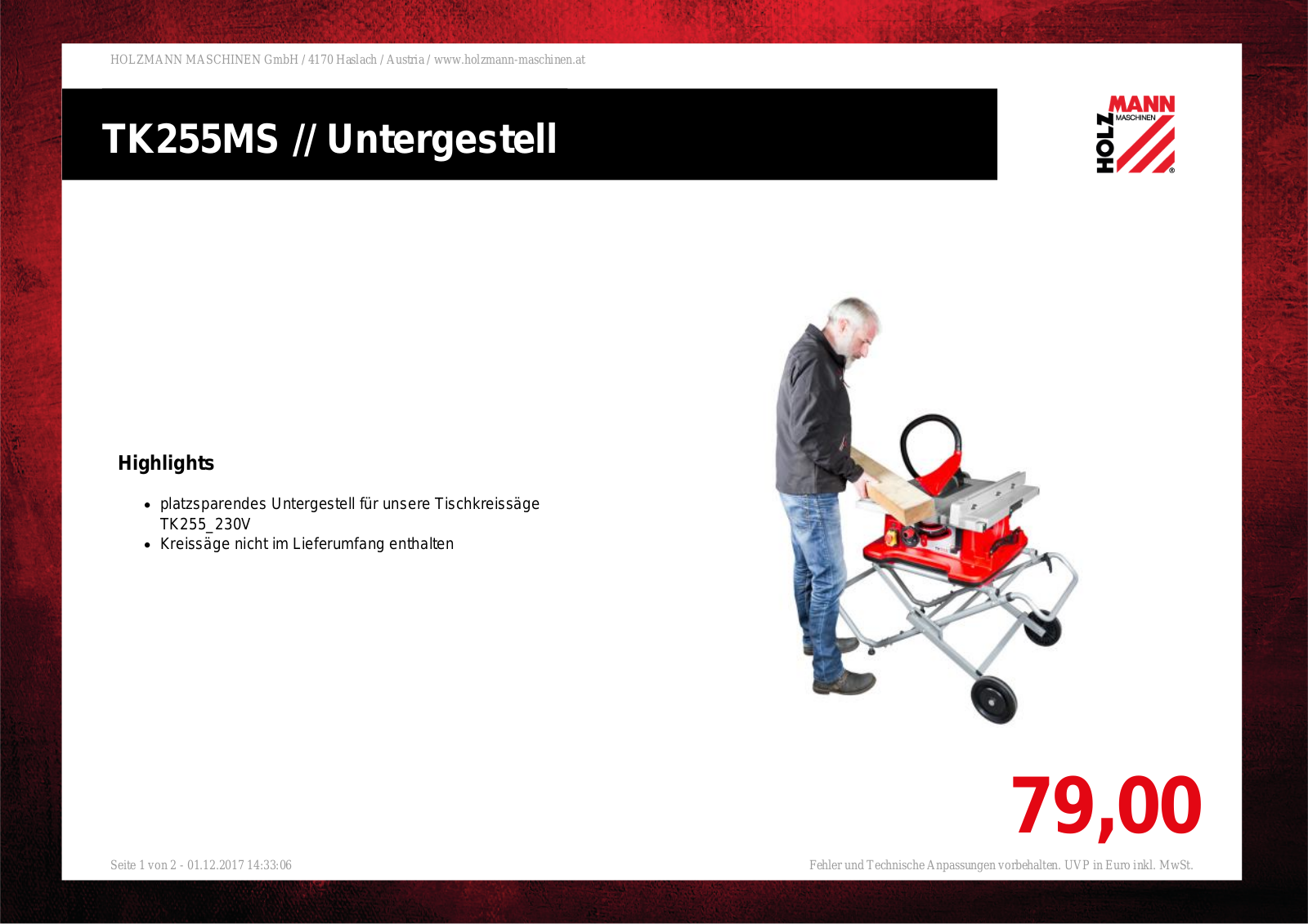 Holzmann TK255MS User Manual