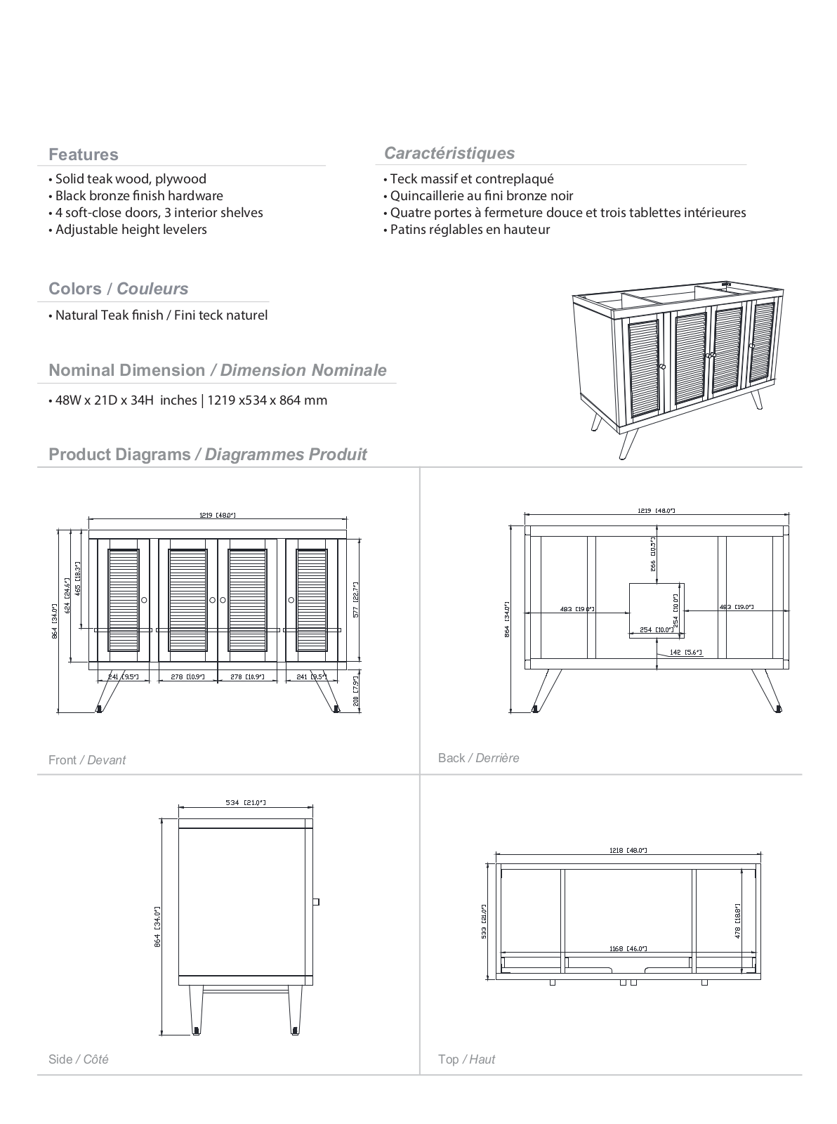 Avanity W001801545 Specifications - ManualMachine.com