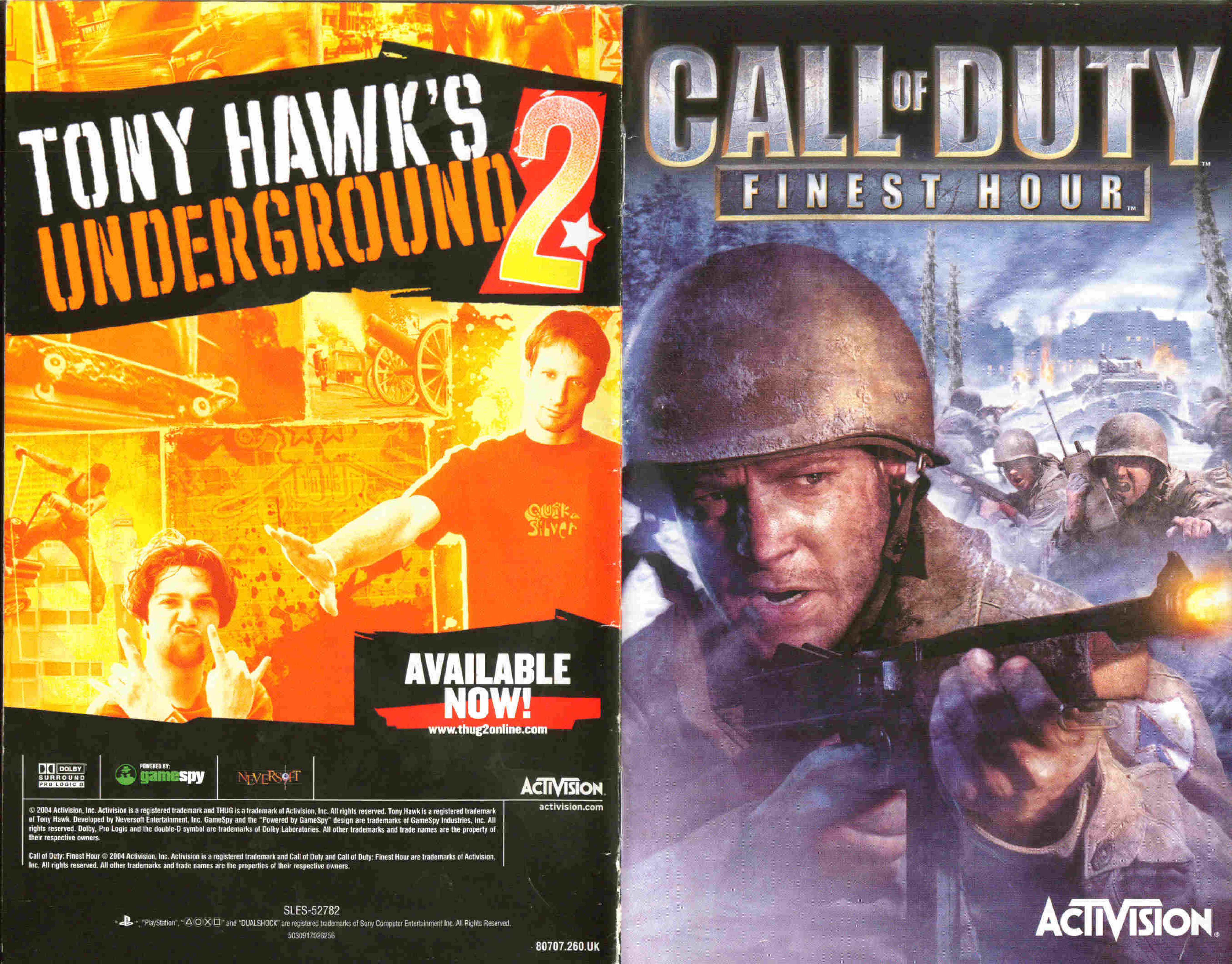 Games PS2 CALL OF DUTY-FINEST HOUR User Manual