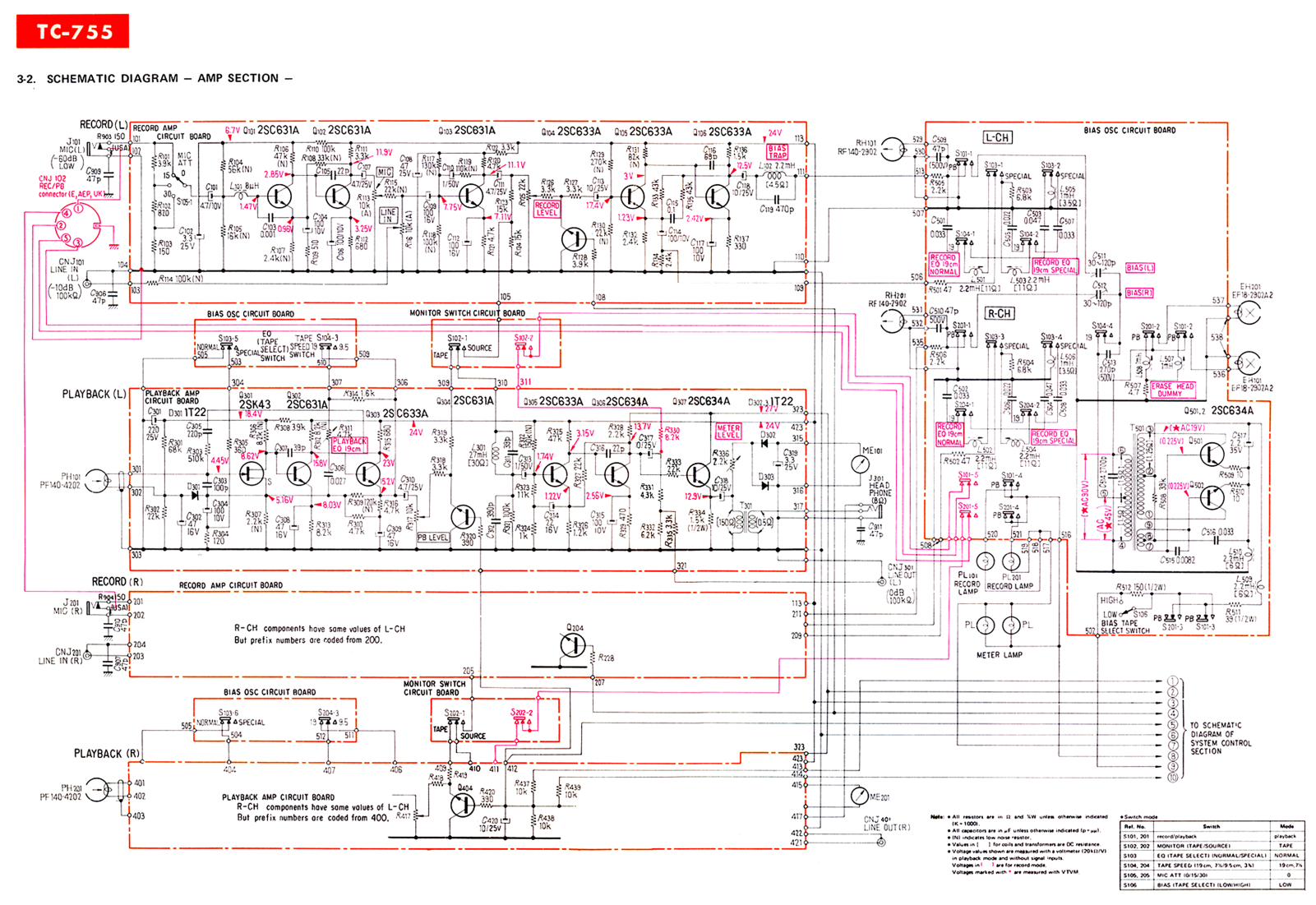 Sony TC-755 Schematic