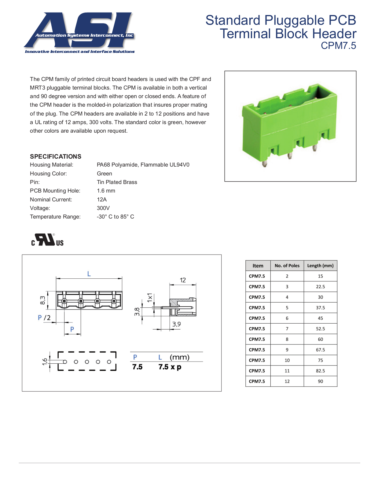 ASI-Automation Systems Interconnect CPM7.5 Data Sheet - ManualMachine.com