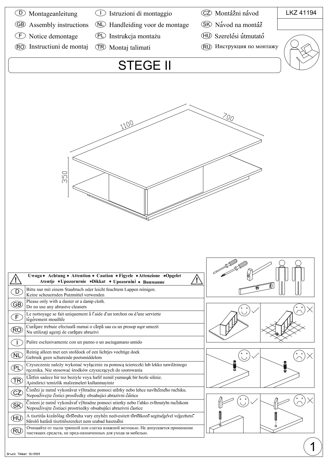 Home affaire STEGE II Assembly instructions