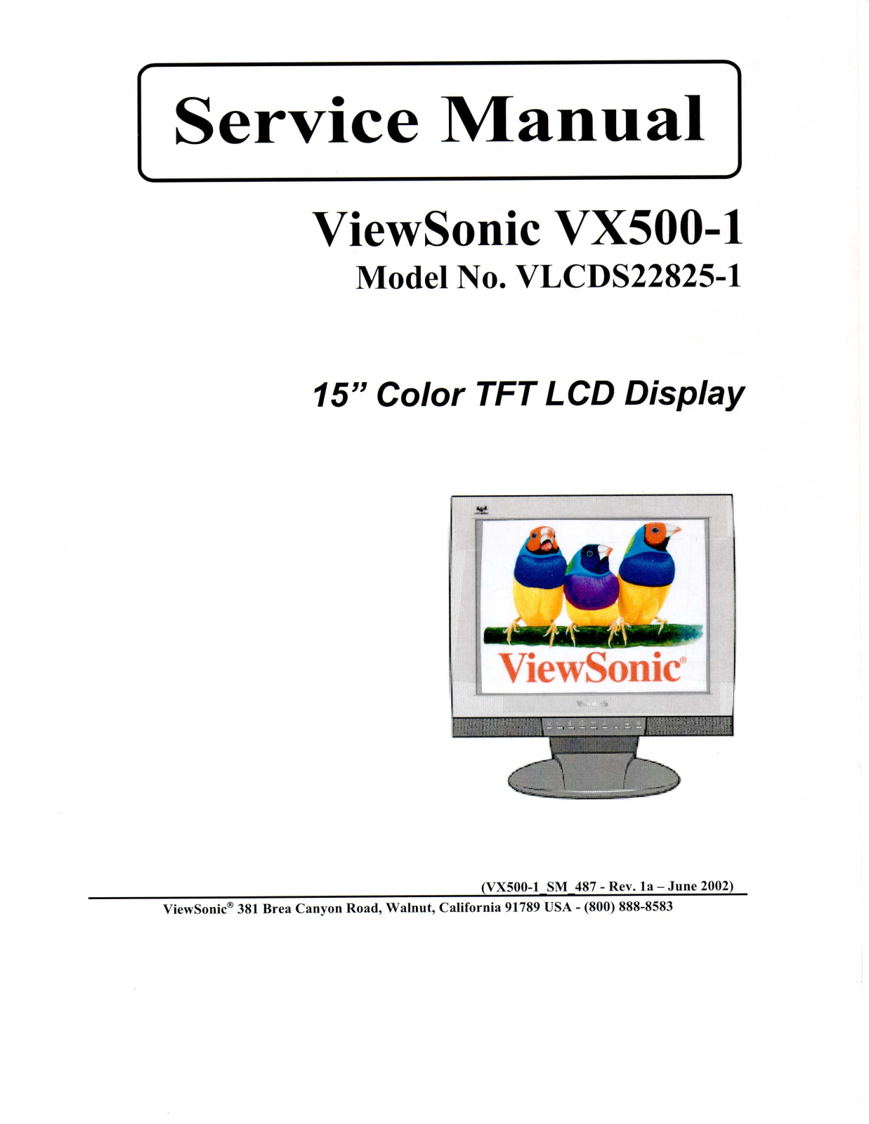 Viewsonic VX500-1 Service Manual 1a