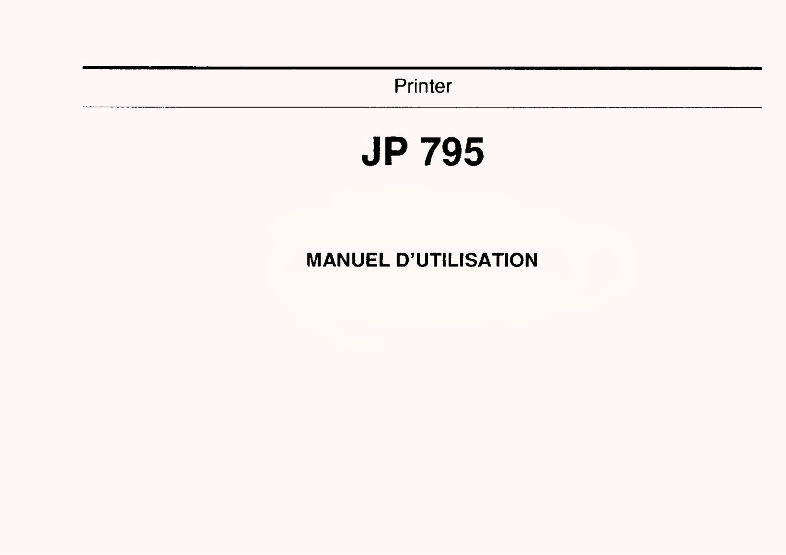 Olivetti JP 795 User Manual