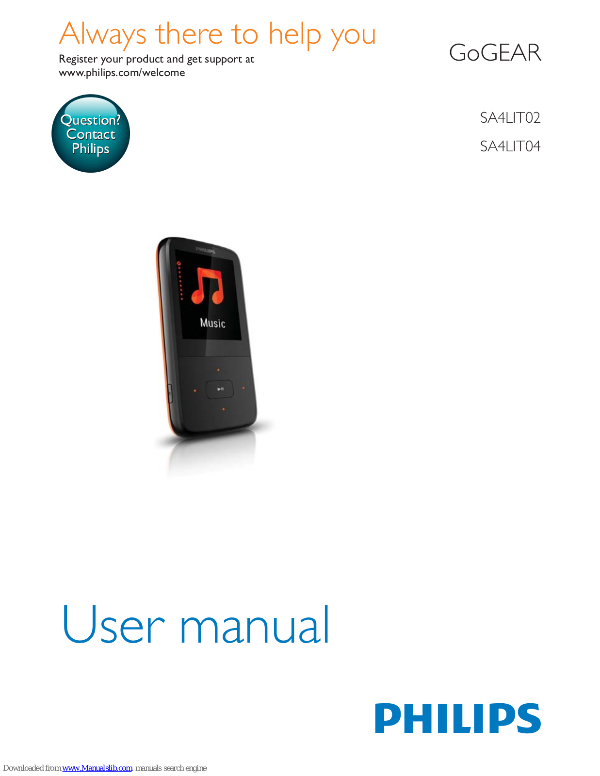 Philips GoGEAR SA4LIT02, GoGEAR SA4LIT04 User Manual