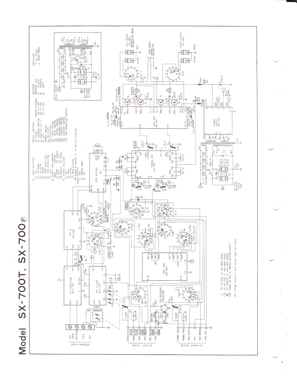 Pioneer SX-700-T Schematic