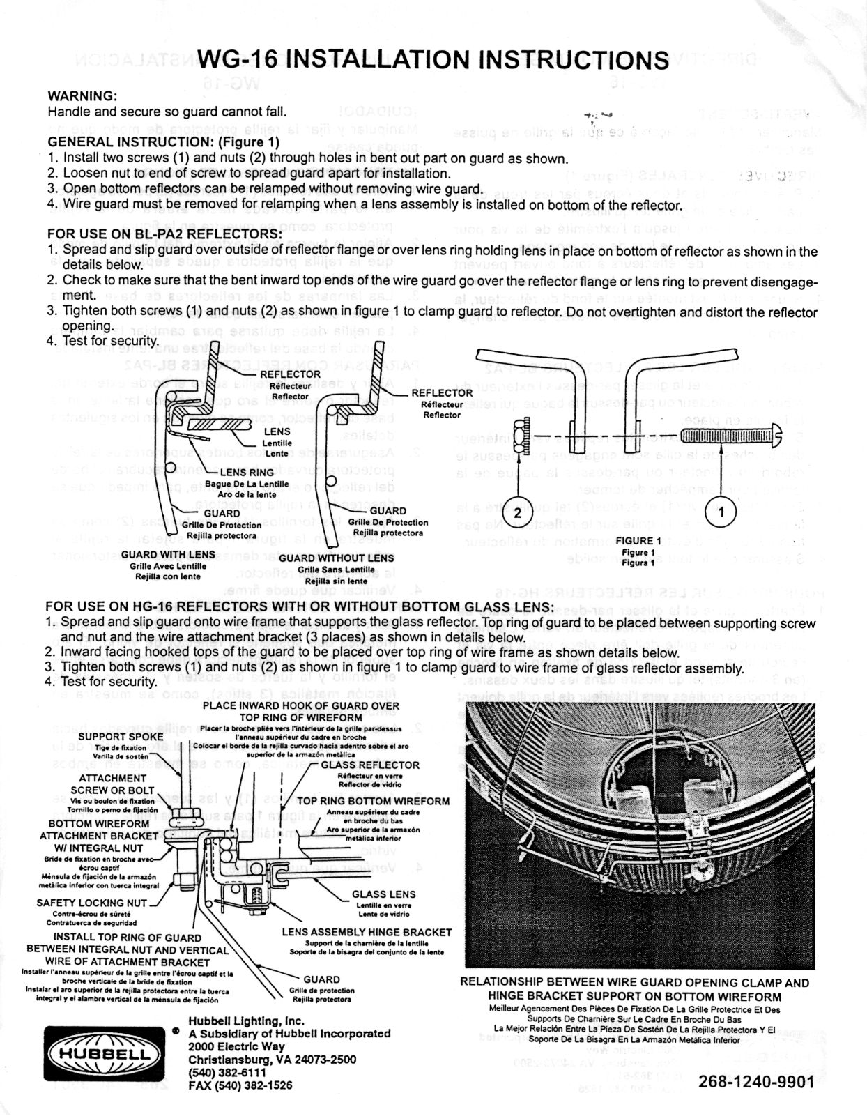 Hubbell Lighting WG-16 User Manual