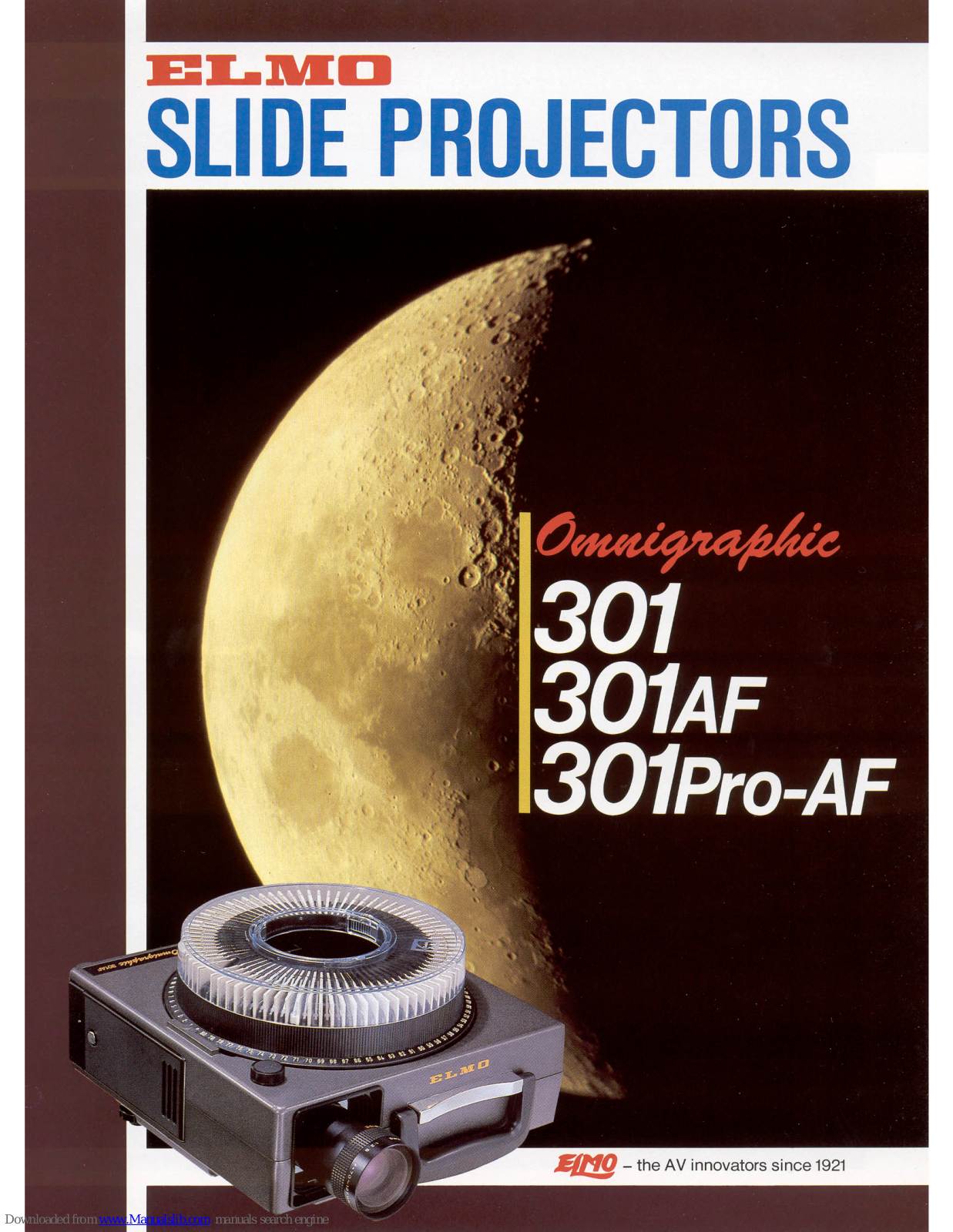 Elmo Omnigraphic 301, Omnigraphic 301AF, Omnigraphic 301Pro-AF Brochure & Specs