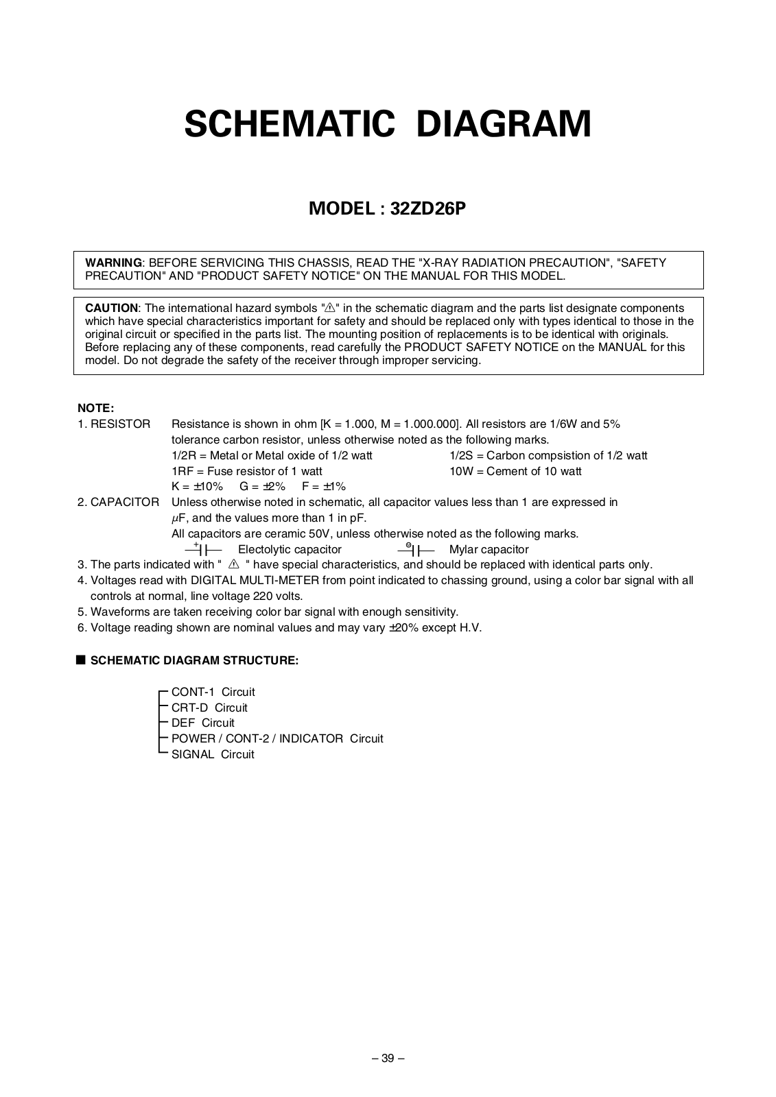 Toshiba 32ZD26P SCHEMATIC DIAGRAM