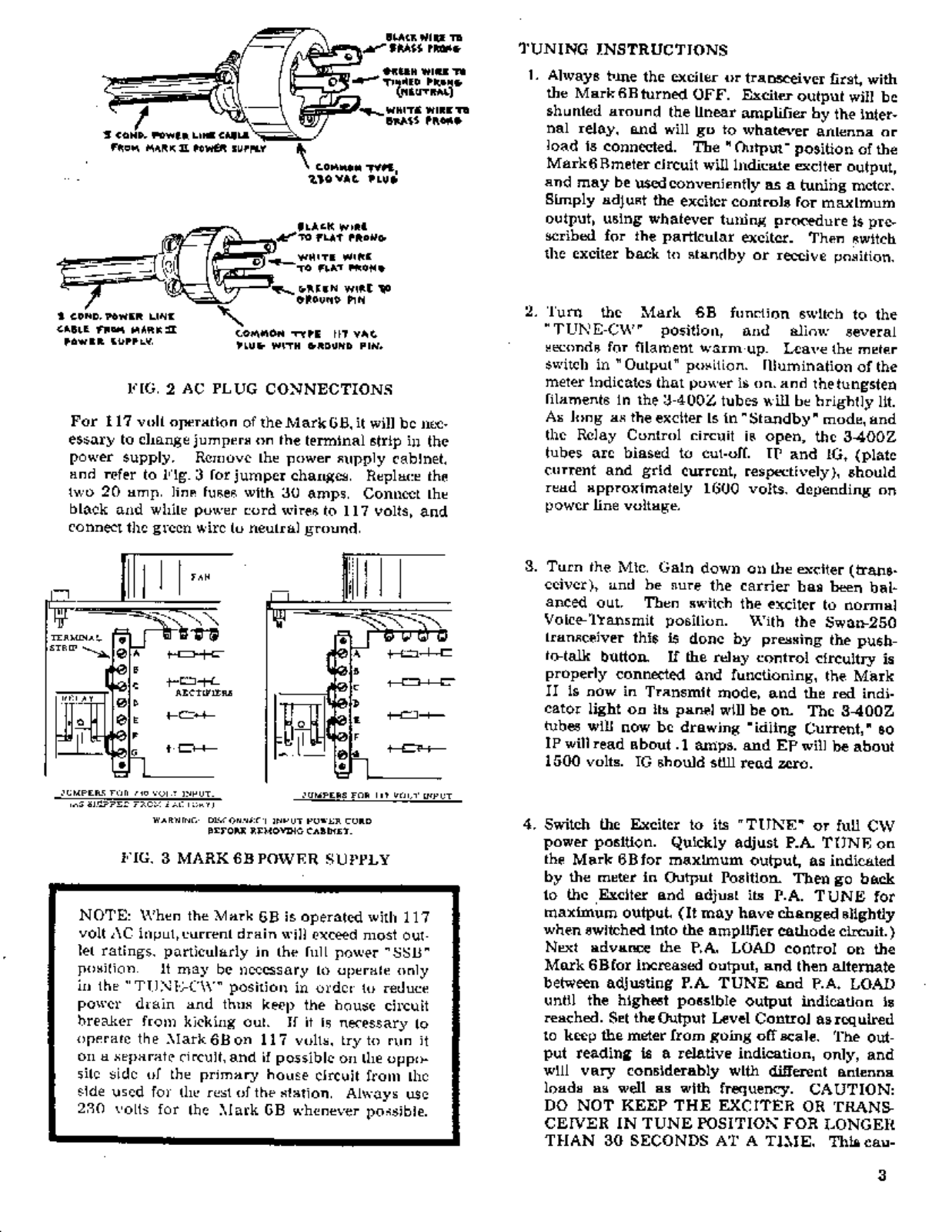 SWAN MARK 6b User Manual (PAGE 3)