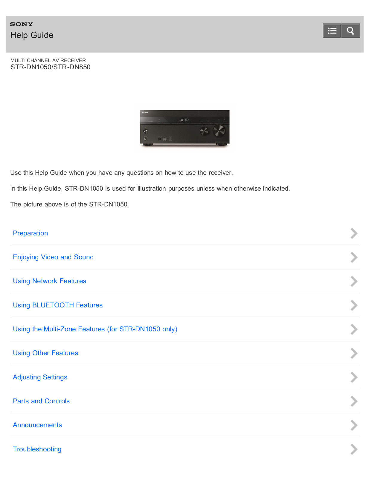 Sony STR-DN1050, STR-DN850 User Manual