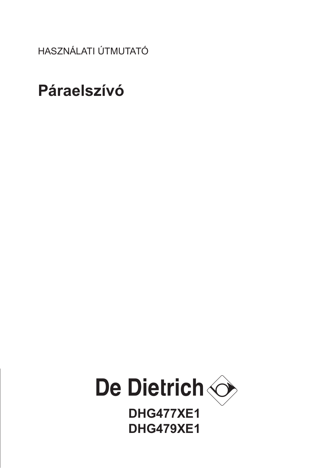 De dietrich DHG579XE1 User Manual