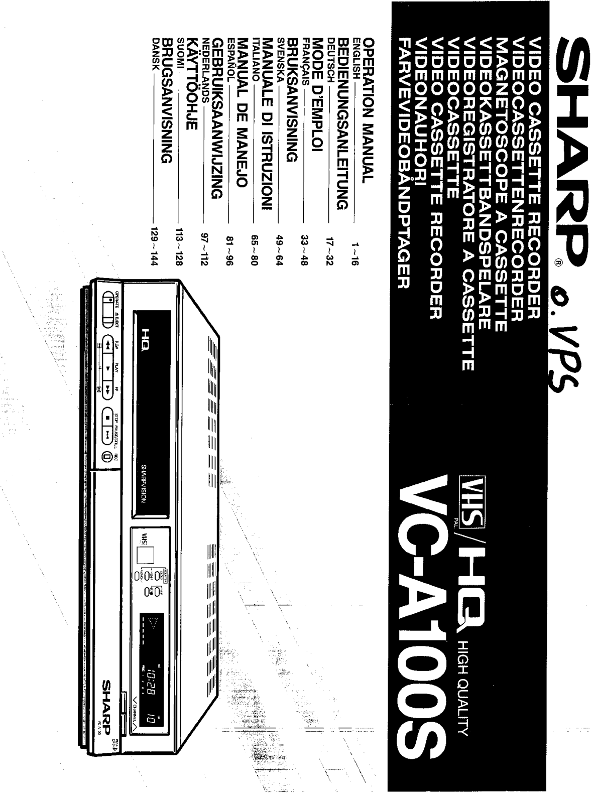 Sharp VC-A100S Operating Manual