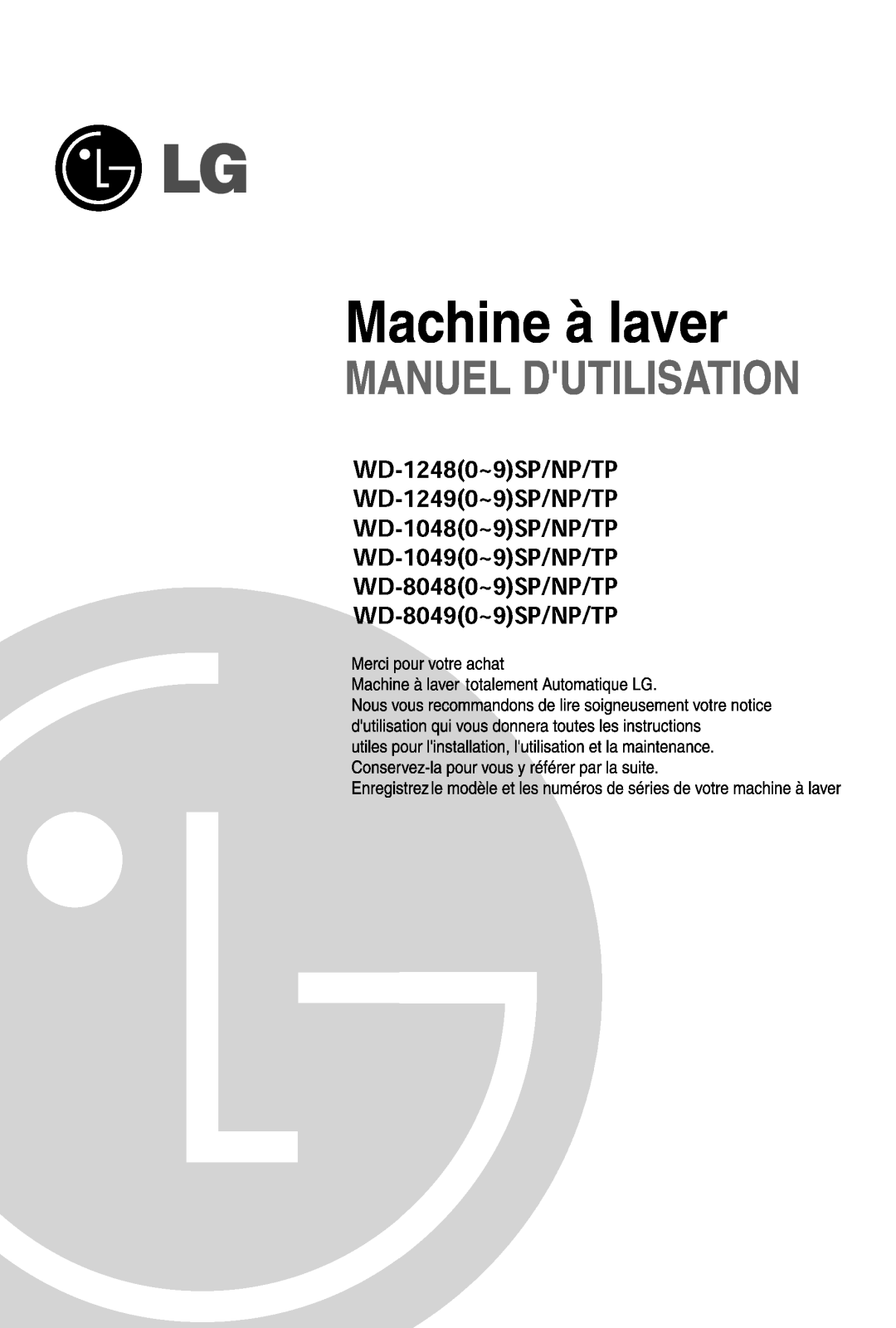 LG WD-10481TP Owner’s Manual