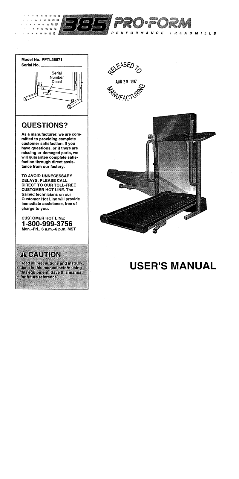 ProForm PFTL38571 User Manual