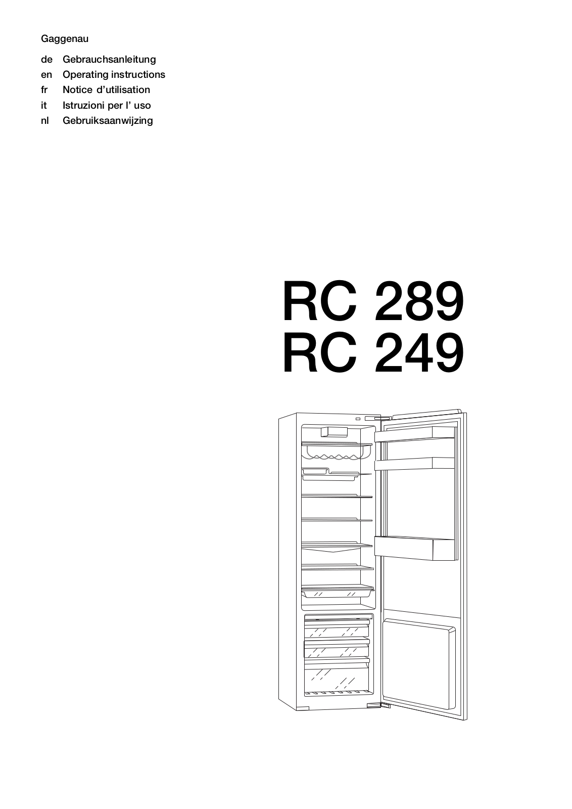 Gaggenau RC 289-202 User Manual