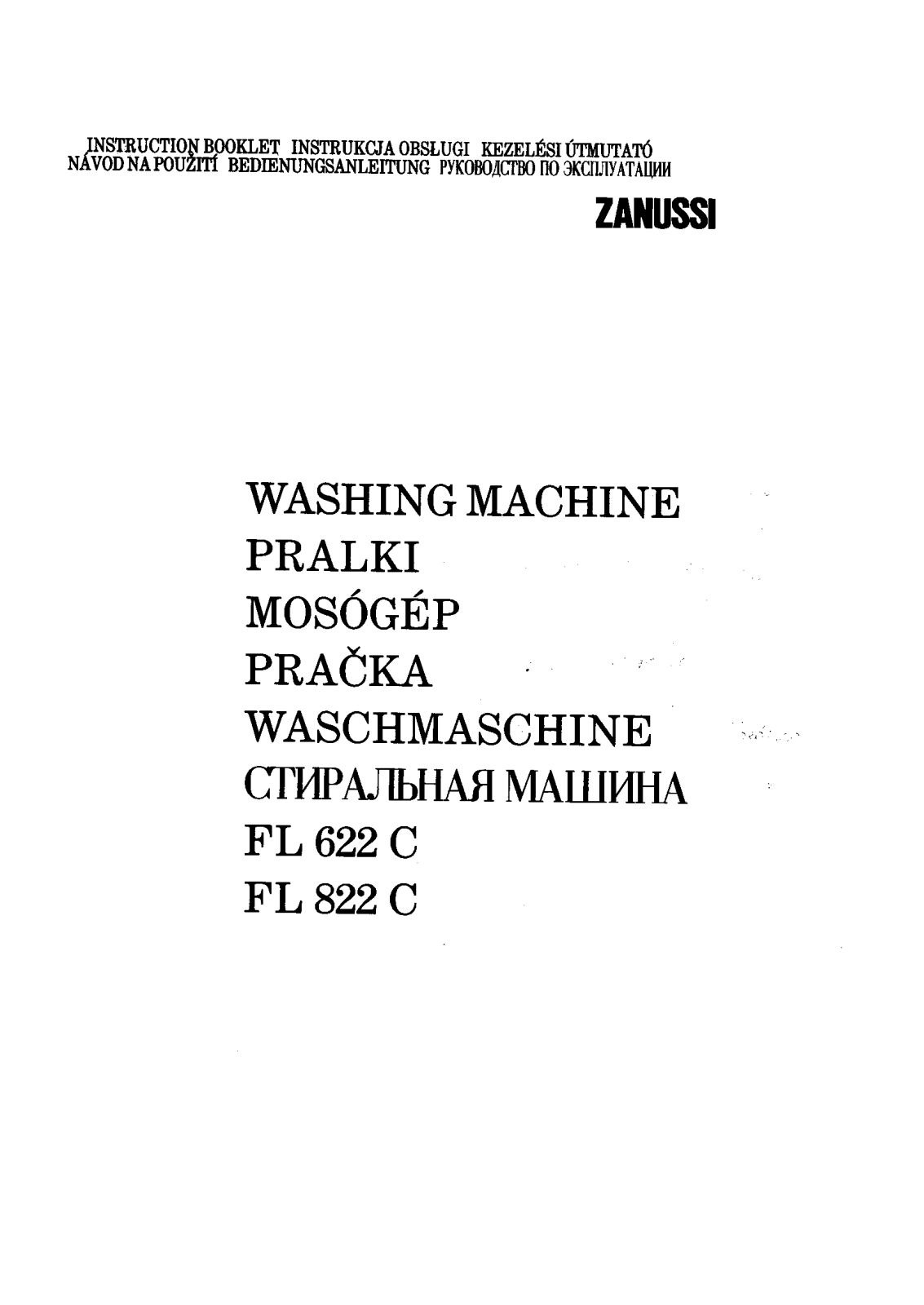 Zanussi FL 822 C User Manual