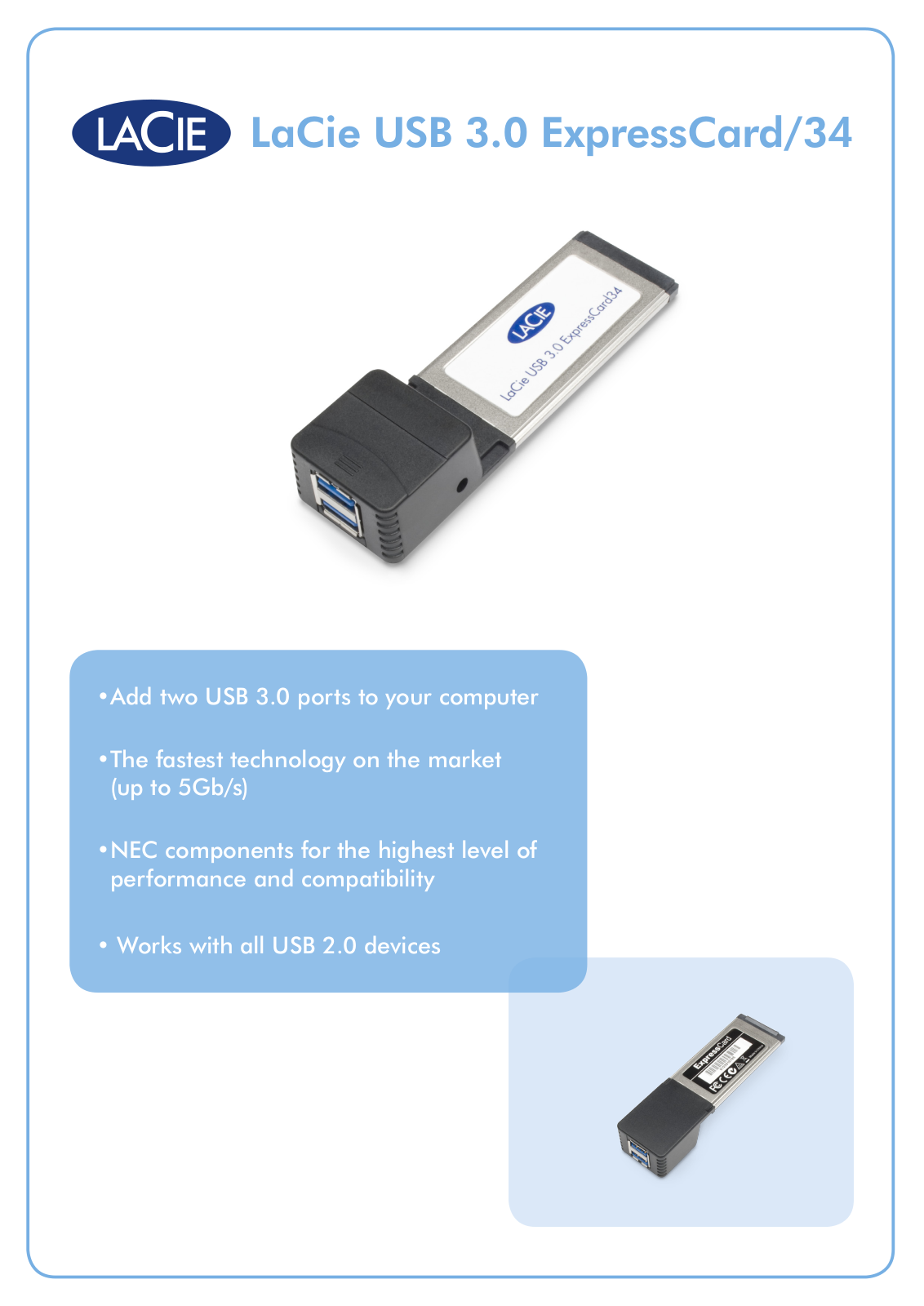 Lacie USB 3.0 EXPRESSCARD-34 User Manual